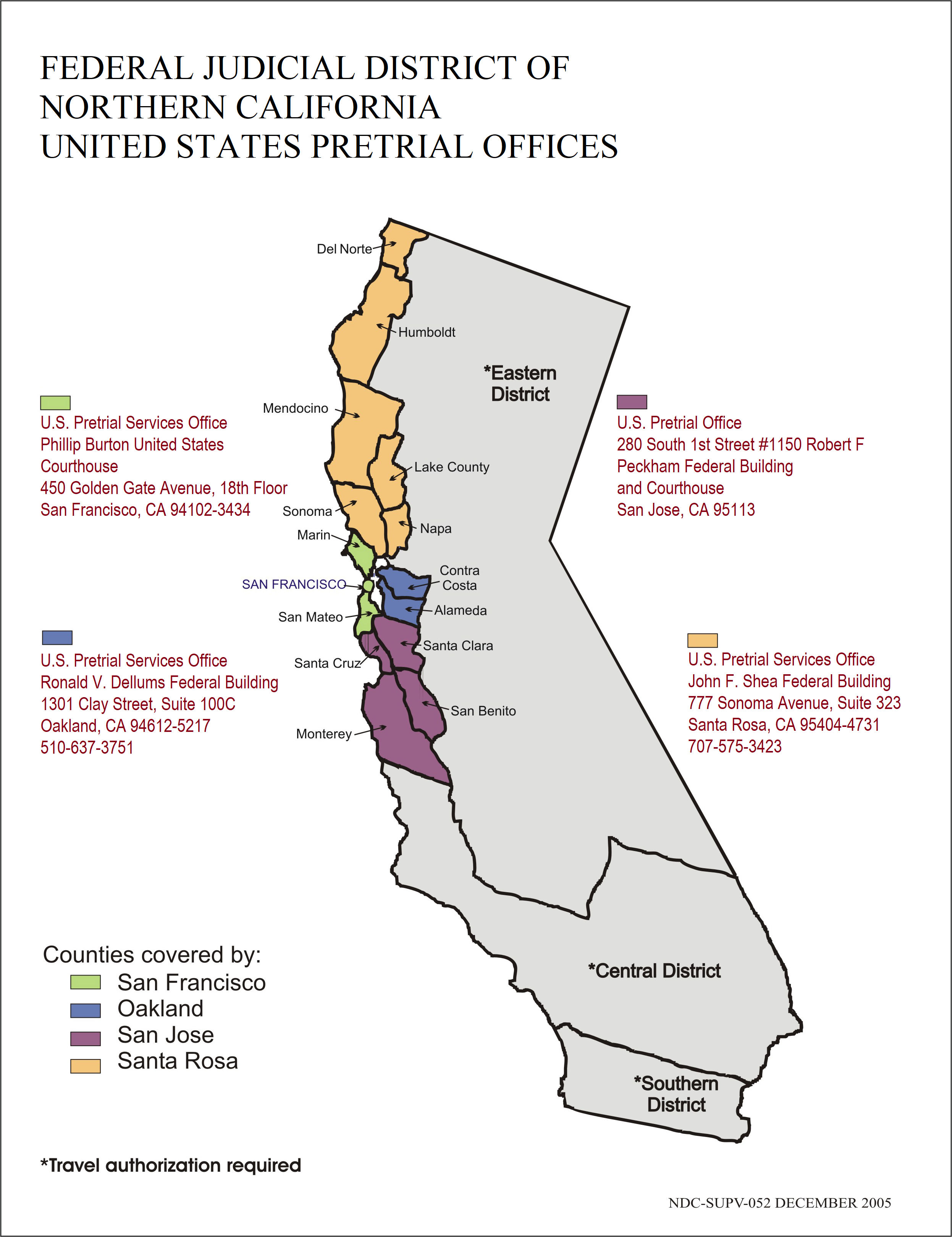 US Pretrial district map